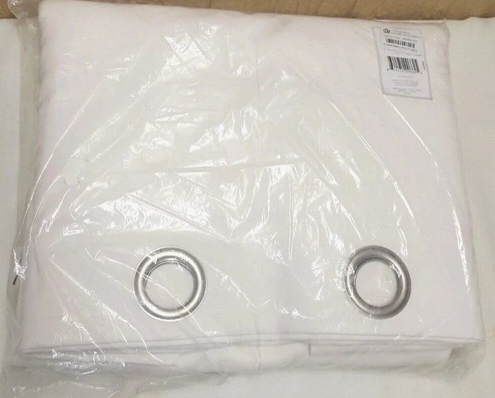 Exclusive Set of Home Curtains White Sateen Grommet Curtain Panels 52